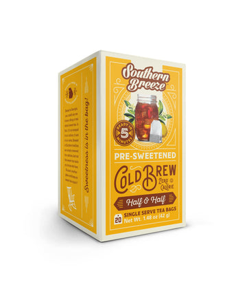 Southern Breeze Cold Brew Sweet Tea Half & Half Iced Tea With Black Tea And Zero Carbs Zero Sugar, 20 Individually Wrapped Tea Bags Southern Sweet Tea Iced Tea Beverage
