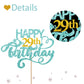 Sky Blue Glitter Happy 29Th Birthday Cake Topper, Twenty Nine Years Old Birthday Party Cake Decor, Gold Number 29 Birthday Party