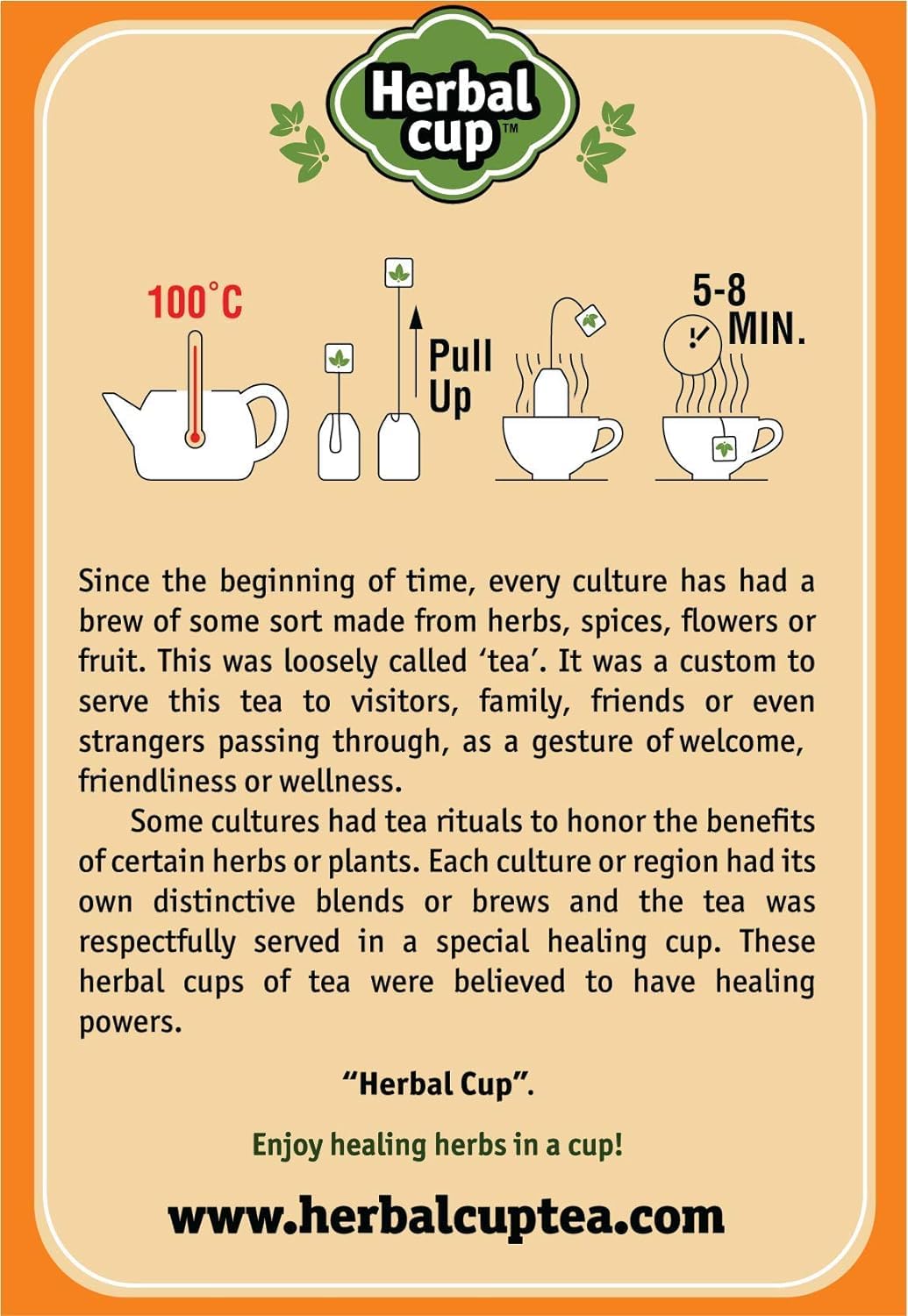 Herbal Cup Turmeric Tea, Organic Cinnamon Moringa, No Caffeine, 16 Count, Pack of 1