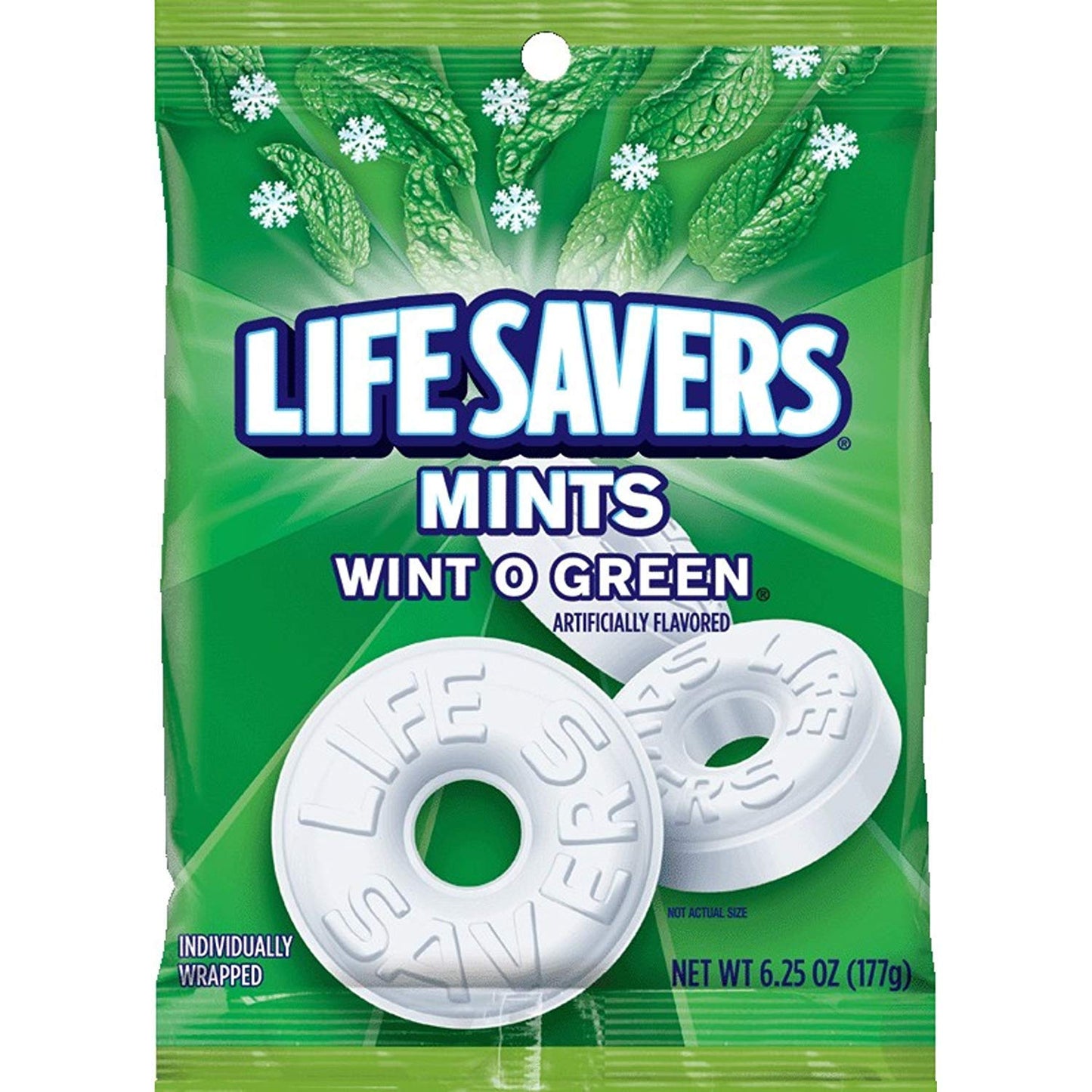 LIFE SAVERS Wint-O-Green Breath Mints Hard Candy Bulk Pack, 6.25 oz Bags (Pack of 12)