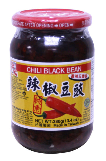 ???? douchi Femented Black bean sauce for Asian cooking 13.4oz (Spicy Black Bean 13.4 oz, 1 Bottle)