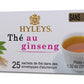 HYLEYS Ginseng & Green Tea with Guarana & Orange Flavor - 25 Tea Bags - Herbal Energy Tea