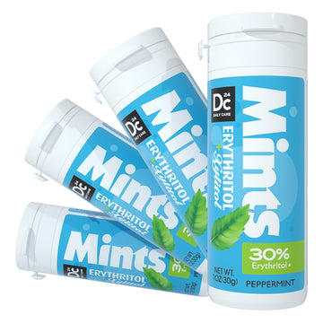 Dc24 Daily Care Xylitol Erythritol Mints, No Aspartame Sugar Free Mints, Low-Calorie, Refresh Breath Mints Keto Peppermint 30 Pi