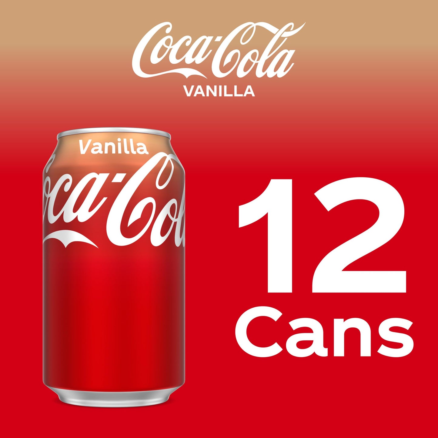 Coca-Cola Vanilla Soda, 12 Fl Oz Cans, 12 Pack, Refreshing Flavor