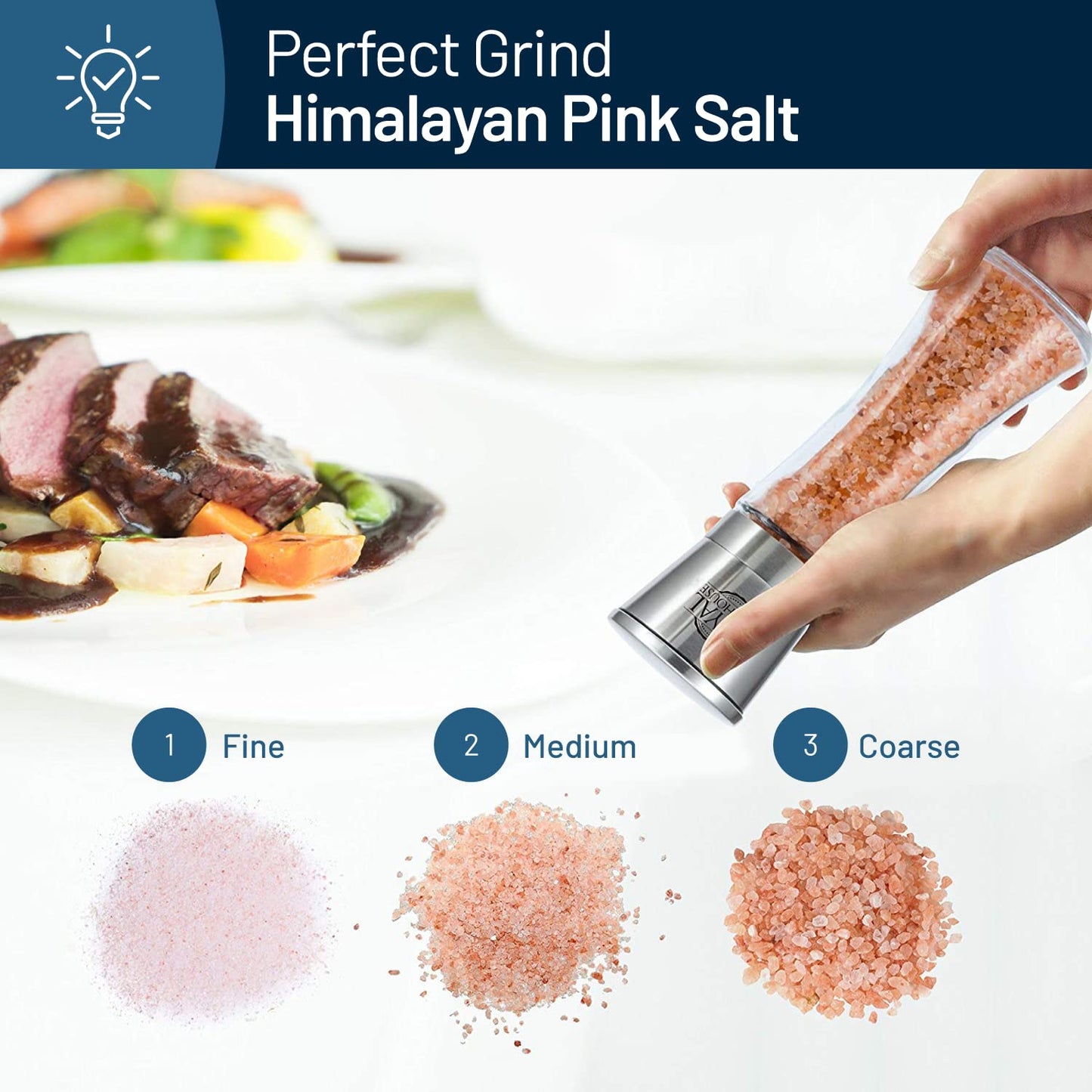 Himalayan Pink Salt 5 Lbs Coarse Grain Bulk Bag - Hymalain Pure Gourmet Crystals - Himilian 100% Natural - Contains 84 Minerals