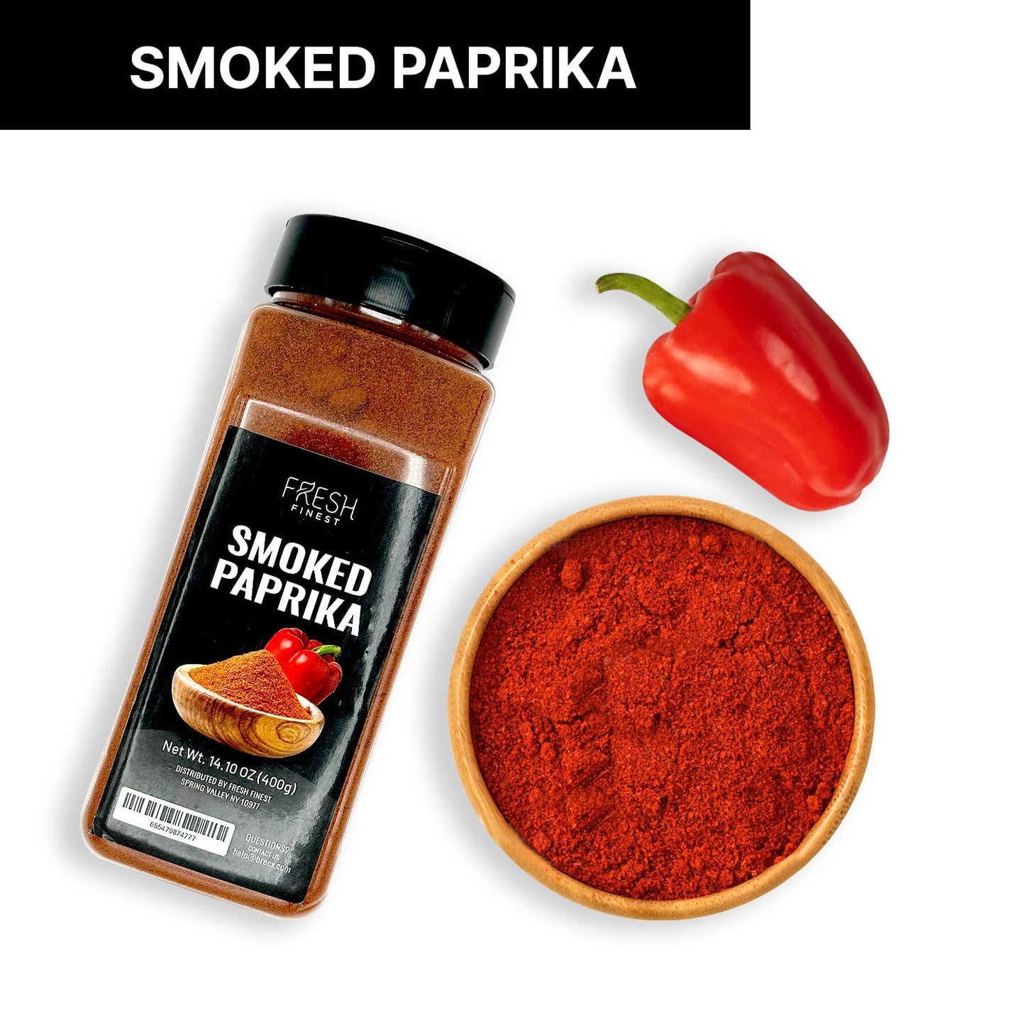 Fresh Finest Smoked Paprika - 14.10 oz Smoked Paprika Powder - enhanced Paprika Seasoning for Cooking  Meat Rubs  Marinades  Sauces  Goulash - No Preservatives and Fillers - Rich and Intense Flavor