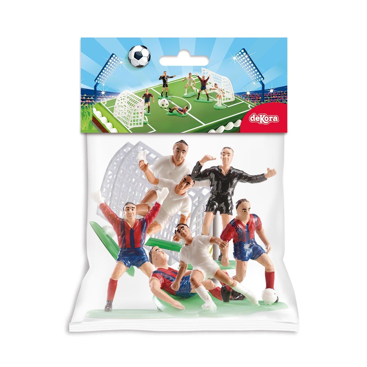 Dekora - Soccer Kit For Cake Decorating - Birthday Cake Toppers - Soccer Cake Toppers - Pack 10 Soccer Cake Toppers