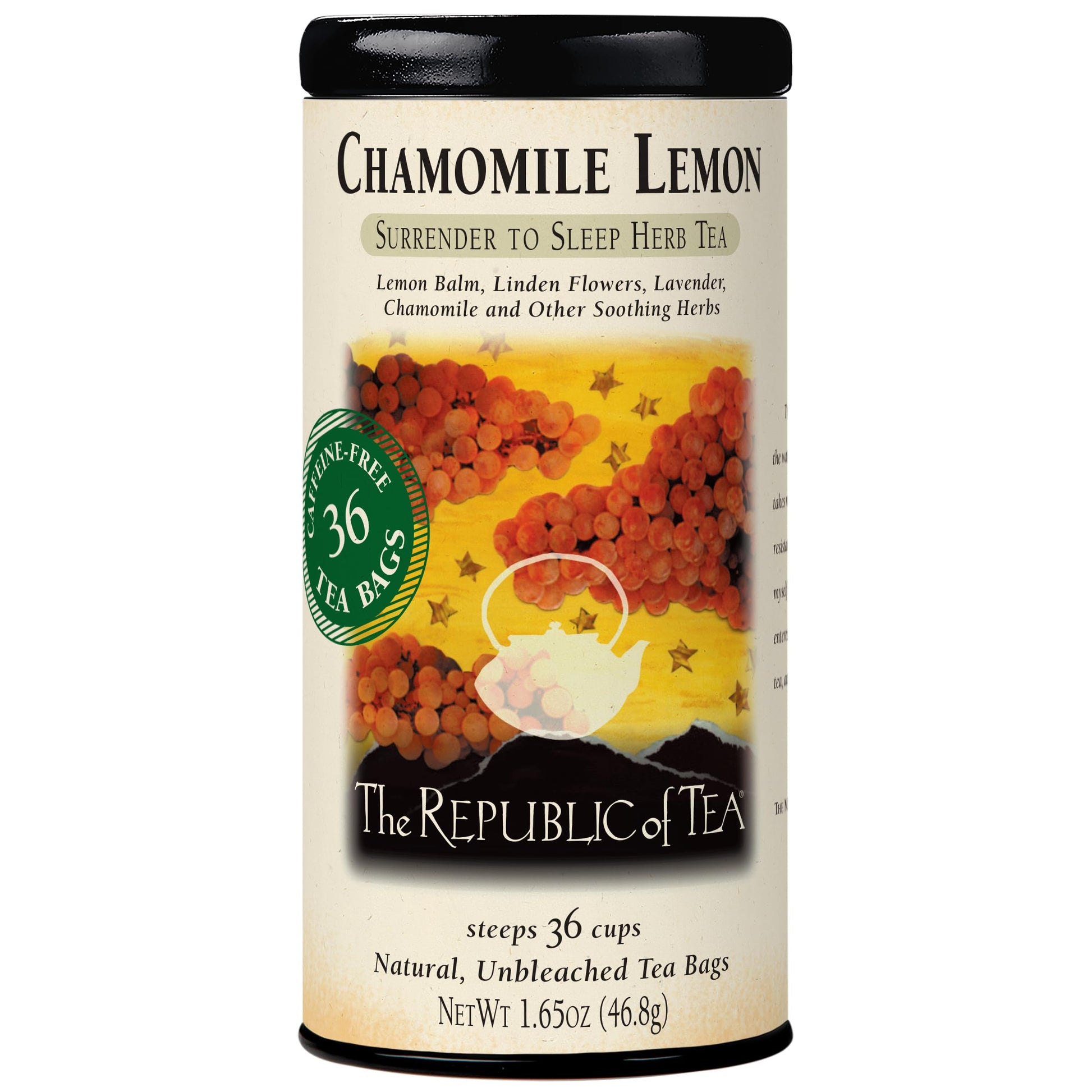 The Republic of Tea Chamomile Lemon Herbal Tea, 36 Tea Bag Tin, 36 Count
