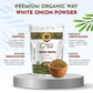 Organic Way White Onion Power | Granulated Onion Powder | Usda & Kosher Certified | Non Gmo & Gluten Free | Origin India (1/2 Lb