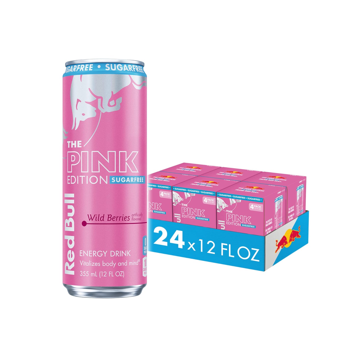 Red Bull Sugar-Free Energy Drink, Wild Berries, 12 Fl Oz, 24 Pack (6x4 Cans)