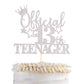 YCTHUNFISH 13th Birthday Cake Topper Glitter Number 13 Silver Decoration for Teen Party