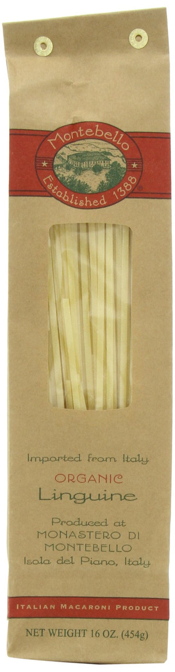 Montebello Organic Pasta, Linguine, 16-Ounce Bag (Pack Of 5)
