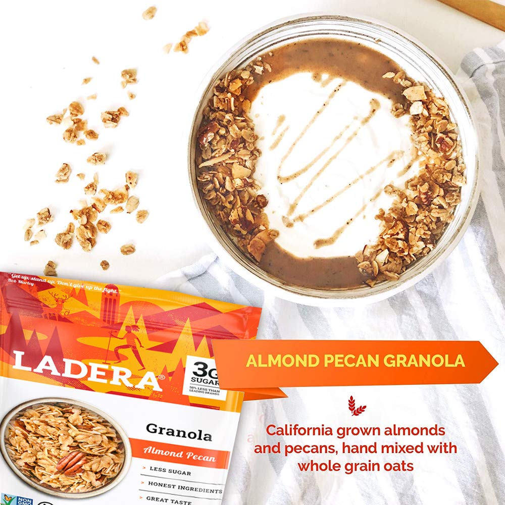 Ladera Granola | Almond Pecan Granola | Low Sugar | Gluten Free & Vegan | Granola Breakfast | Healthy Snack | 11 Oz