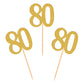 Donoter 50Pcs 80Th Cupcake Toppers Gold Glitter Number 80 Cake Picks For Birthday Anniversary Party Decoration