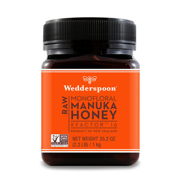 Wedderspoon Raw Premium Manuka Honey, Kfactor 16, 35.2 Oz, Unpasteurized, Genuine New Zealand Honey, Traceable From Our Hives To