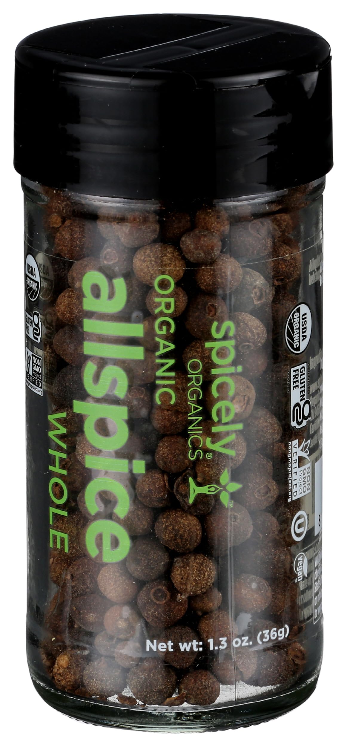 Spicely Organic Allspice Whole 1.30 Ounce Jar Certified Gluten-Free