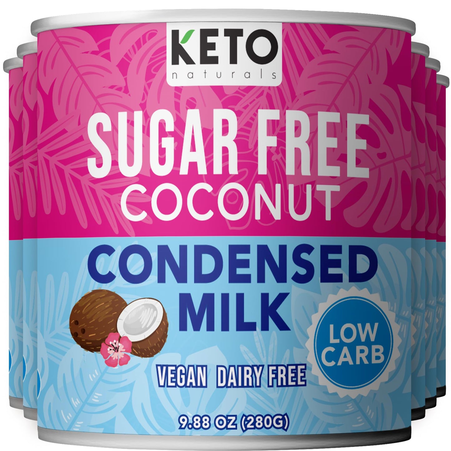 Keto Sugar Free Condensed Milk (6 Packs) Vegan Coconut Condensed Milk - Plant based milk, Vegan and Keto Friendly. Lower calorie