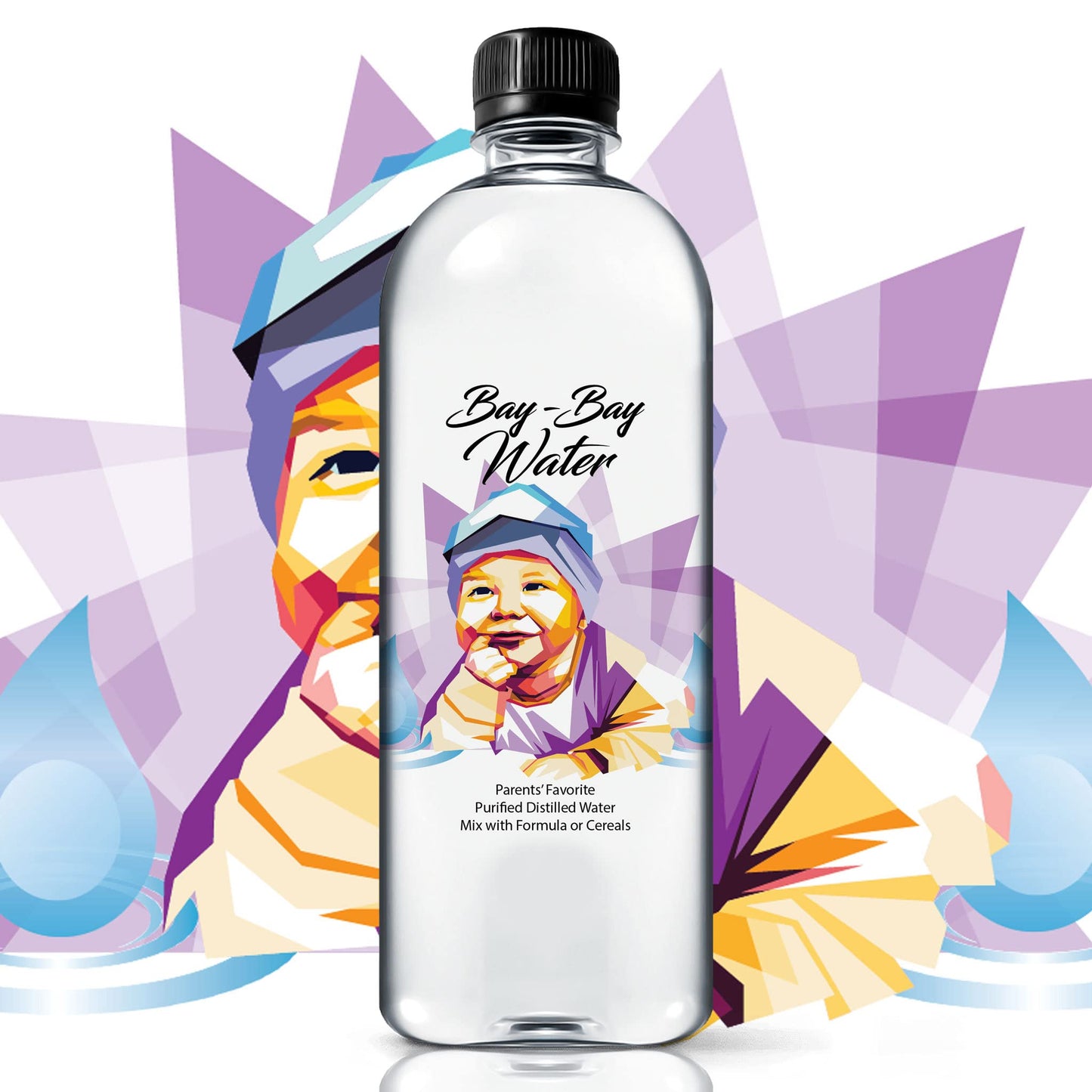 Bay Bay Water - Purified Distilled Water for Babies - 16.9 oz. - Use for Everyday Drinking  Infant Formula  Milk  and Baby Cereal - BPA Free - No Fluoride  Phosphate - Prevent Mineral Overload - (24)