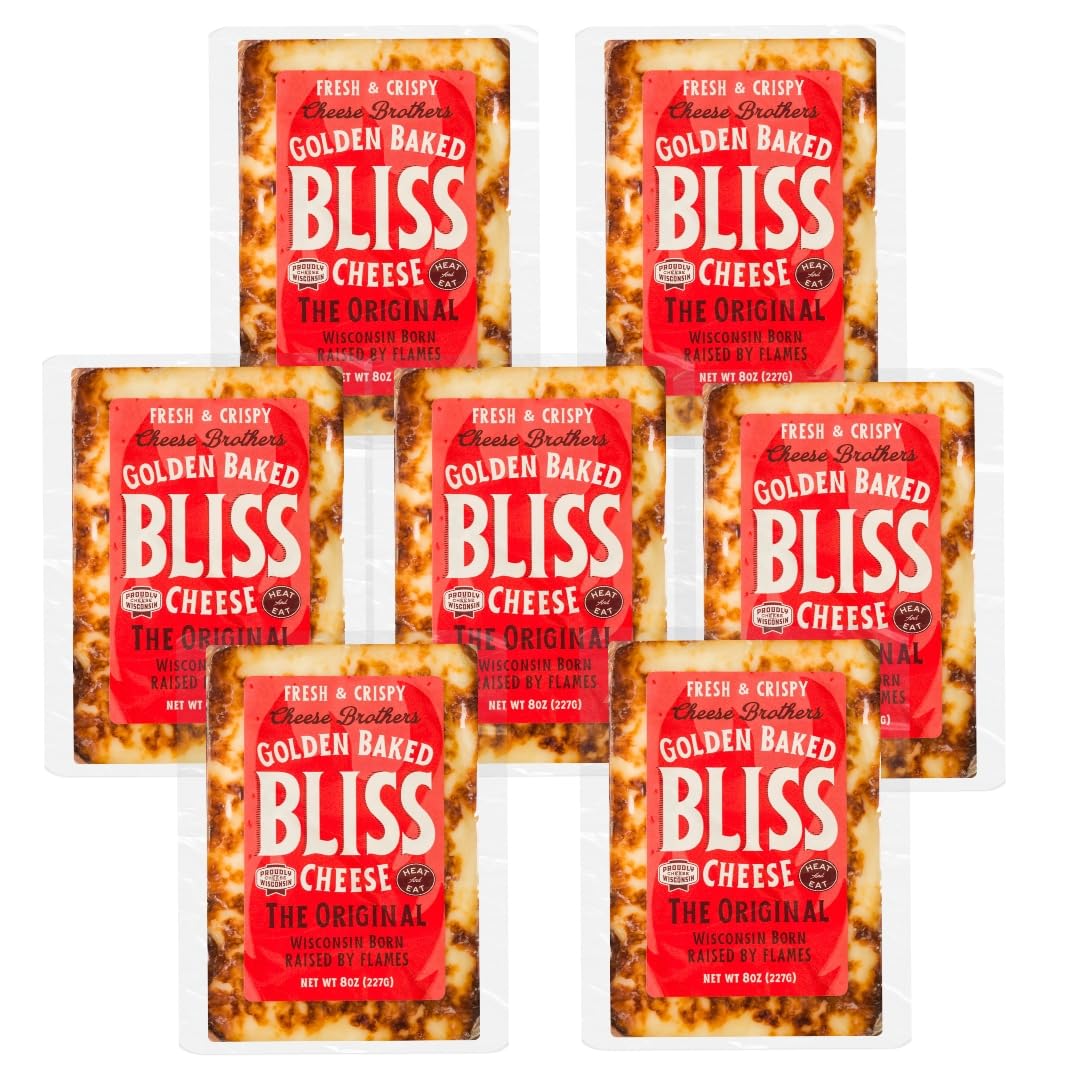 CHEESE BROTHERS INC Golden Baked Bliss Cheese | Original | 7 Pack | Made in Wisconsin | Heat & Eat