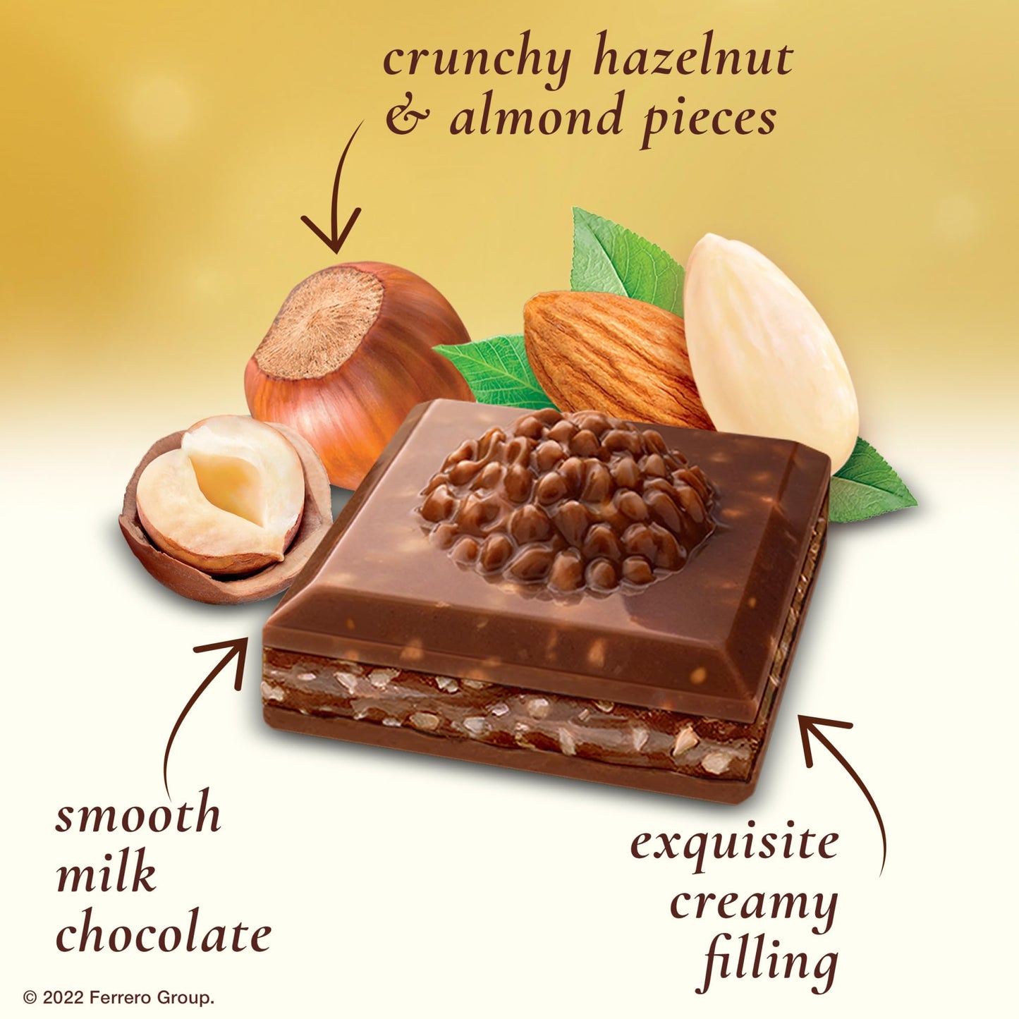 Ferrero Rocher Premium Chocolate Bars, 8 Pack, Milk Chocolate Hazelnut & Almond, Luxury Chocolate, Individually Wrapped Holiday Treats, 3.1 Oz Each