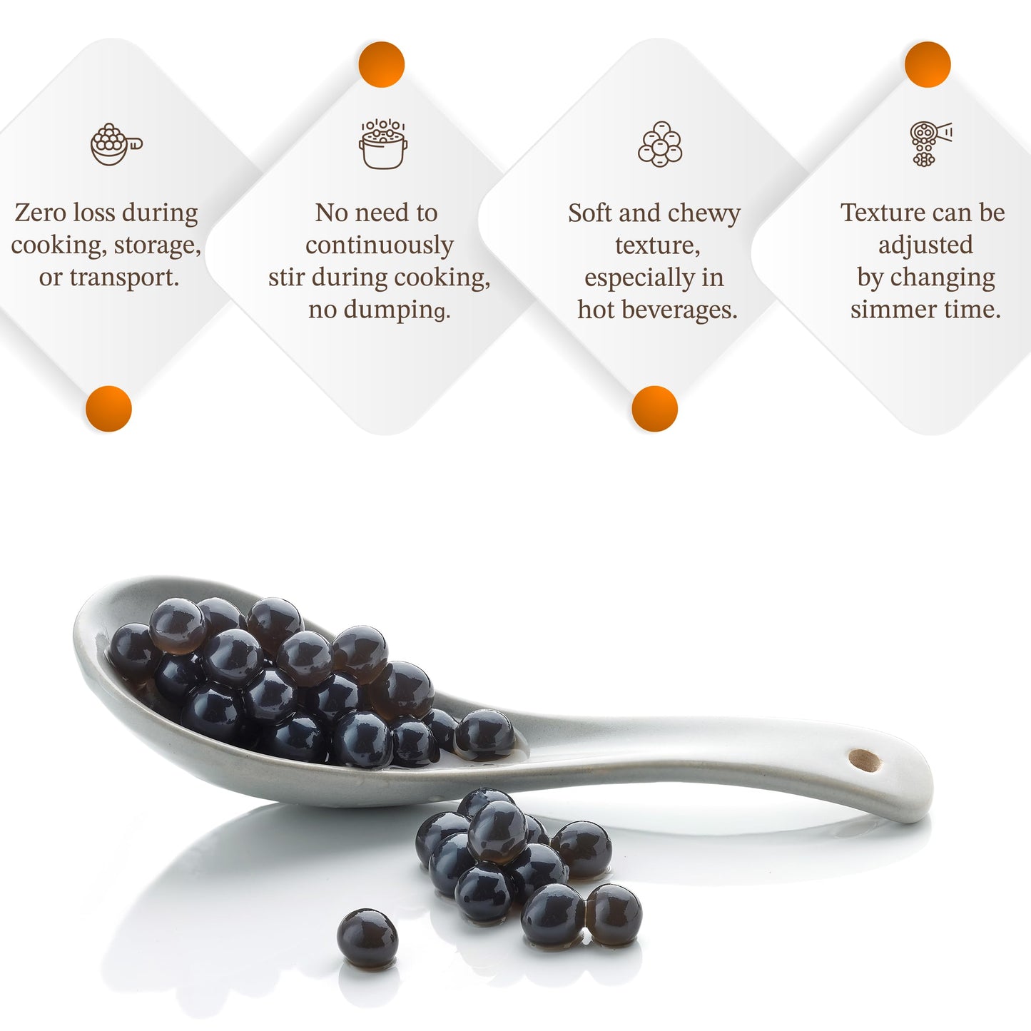 E-Fa Brand E8 Bubble Tea Black Tapioca Pearl 6.6 Lb (Pack Of 6)