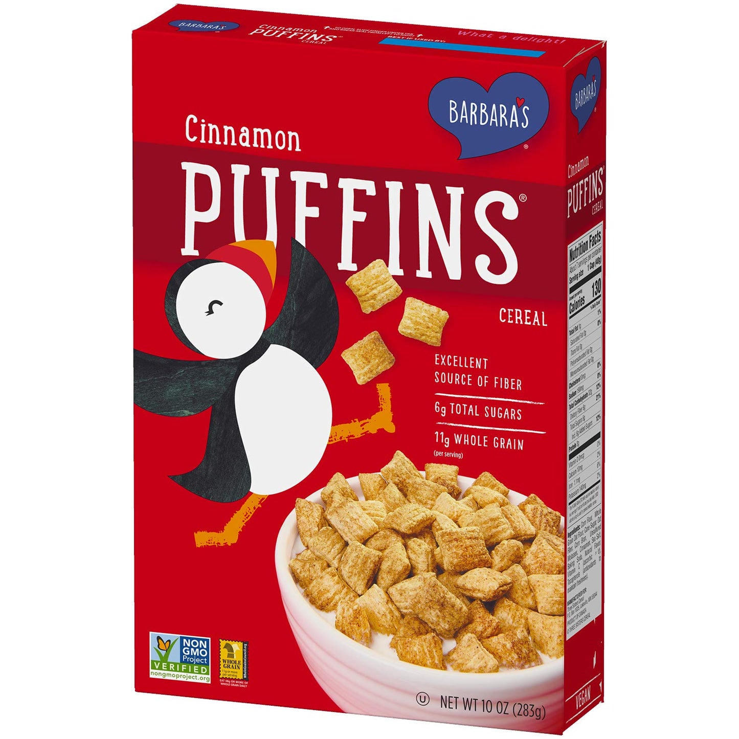 Barbaras Bakery Puffins Cereal, Cinnamon, 10-Ounce (Pack of 24)24