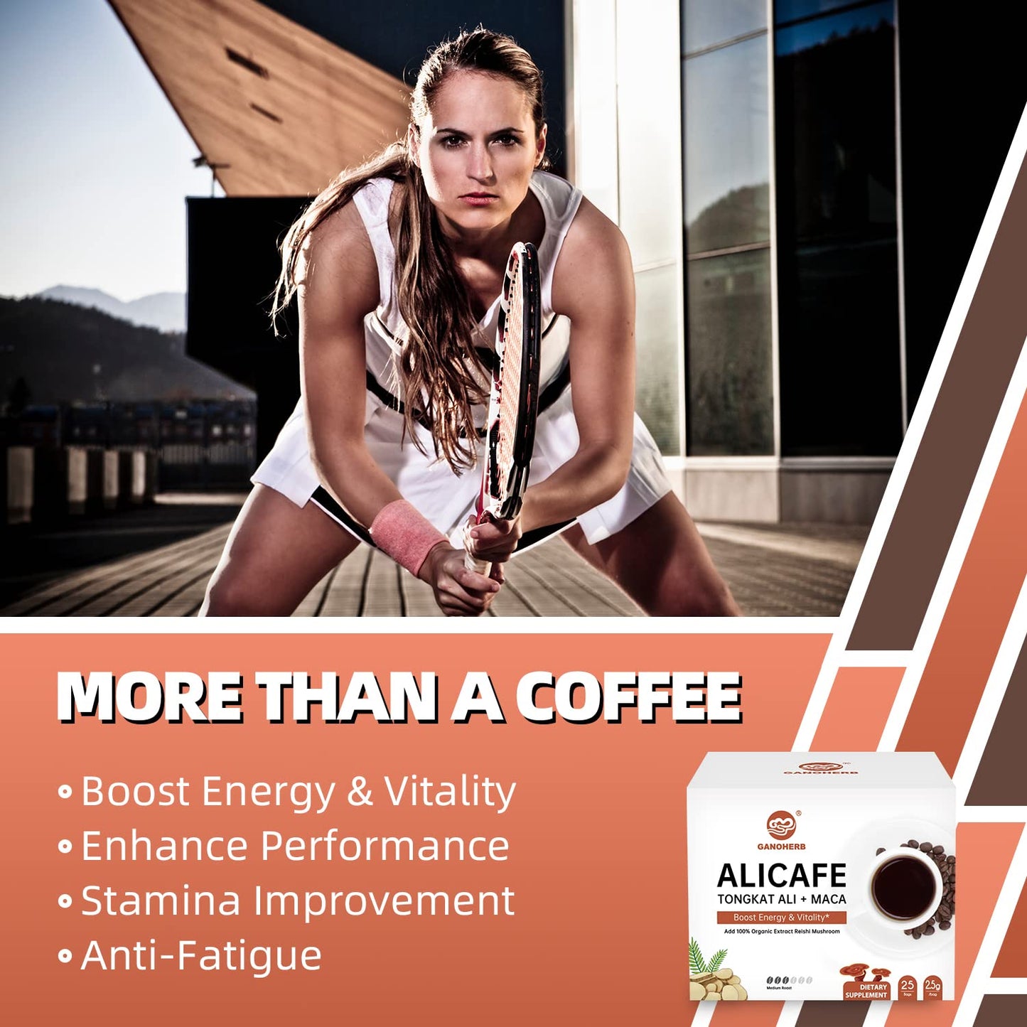 Ganoherb Maca Energy Coffee For Men, Women Herbal Coffee With Tongkat Ali, Maca Root, Reishi Mushroom Extract For Energy & Focus