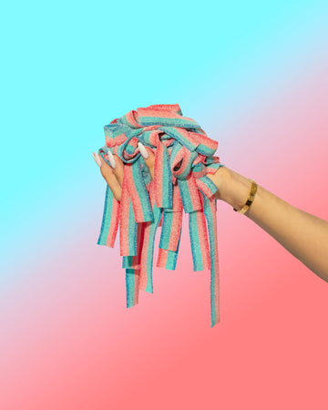 SOUR STRIPS Sour Candy Strips, Chewy Doubleberry Flavor, 3-Pack Vegetarian Candy