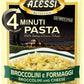 Alessi 4 Minute Pasta, One Dish Quick Meals, Stovetop Or Microwave, Dinner Or Side Ready In Minutes (Broccolini & Cheese, 6.35 Ounce (Pack Of 6))
