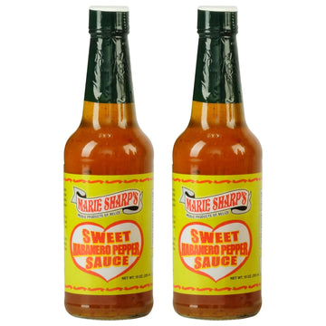 Marie Sharps Sweet Habanero Pepper Sauce,10 oz | Belizean Hot Sauce with Sweet & Spicy Flavor | Perfect for Glazes, Marinades & 