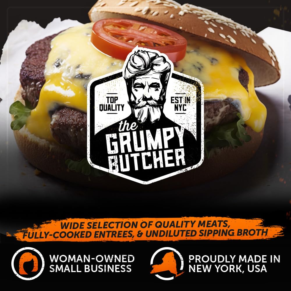 Grumpy Butcher Classic Grill Food Gift – Wagyu Sirloin Burger Patties (2 × 8 Oz) & Jumbo Beef Hot Dogs (4 × 4.5 Oz) – Enhanced Bbq Meat Basket Assortment – Steakhouse Quality, Gourmet Grill Gift
