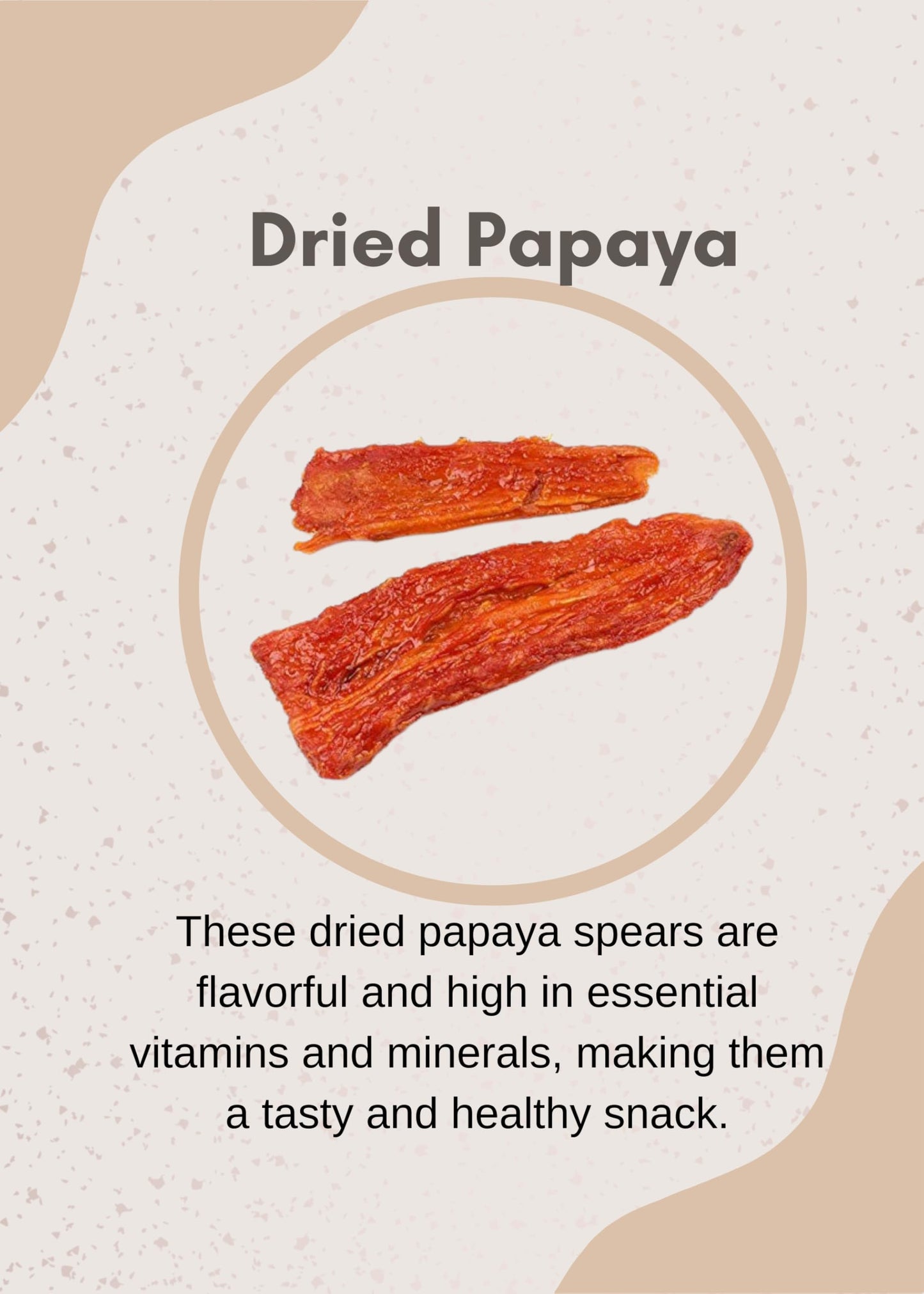 Nuts To You All Natural Dried Papaya Spears Snacks | Dried Papaya Slices No Sugar Added No Sulphur Non Gmo | Gluten Free Healthy