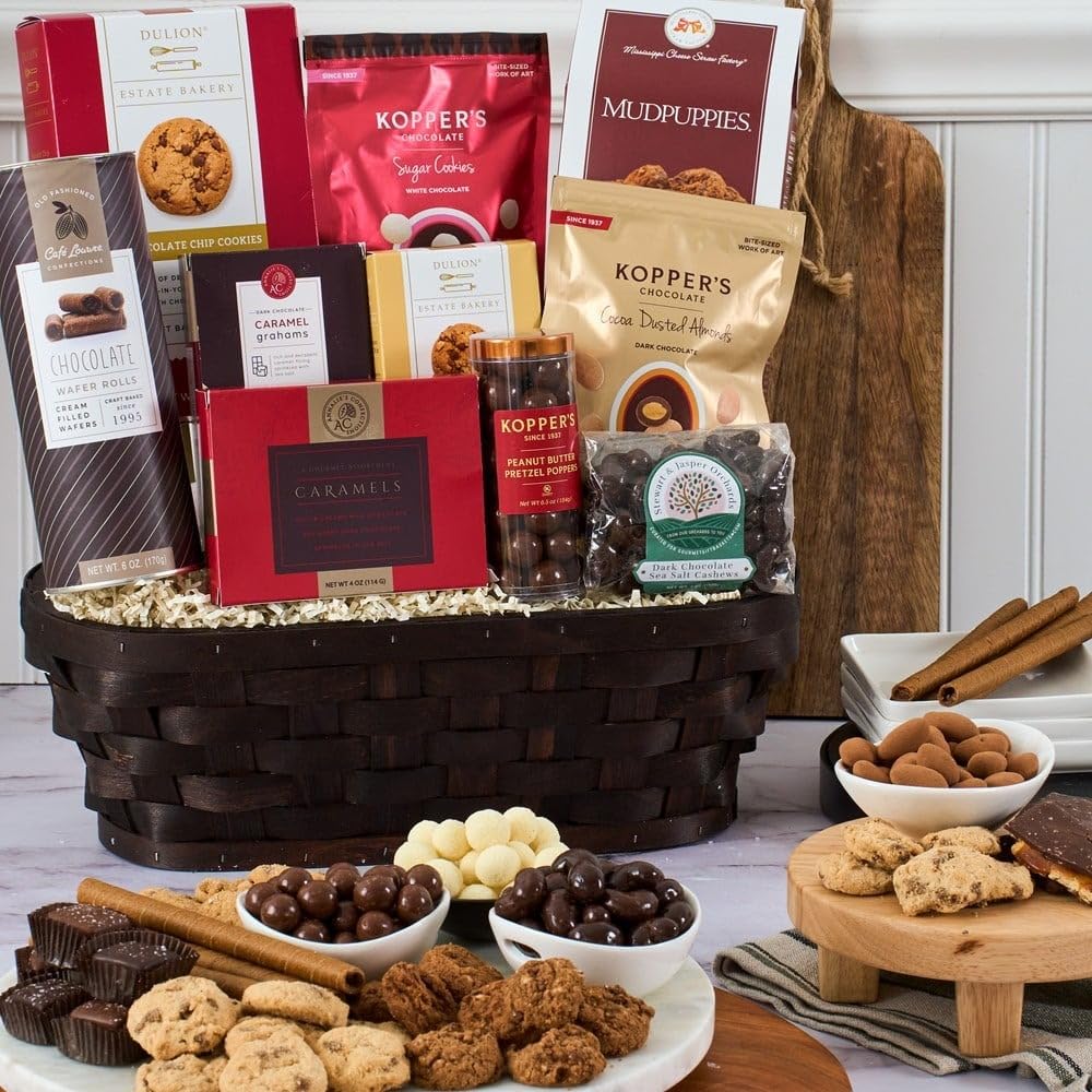 Chocolate Gift Basket Enhanced Of Chocolates, Cookies, And Candy By Gourmetgiftbaskets.Com