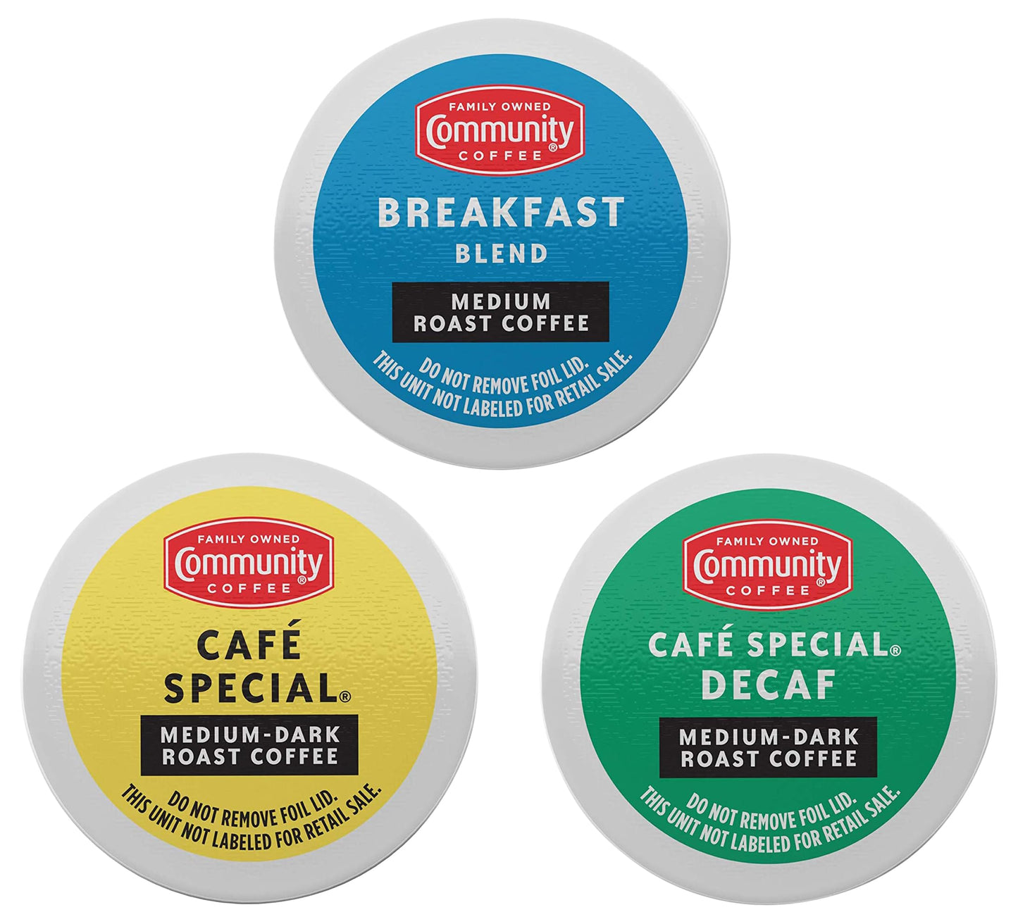 Community Coffee All Day Variety Pack, Medium Dark Roast, 36 Count Coffee Pods, Compatible with Keurig 2.0, Red