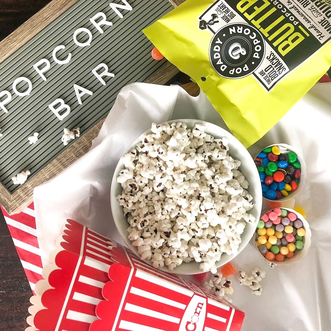 POP DADDY Gourmet Butter Flavor Popcorn, 5oz Individual Bags, Gluten Free, 3 Pack