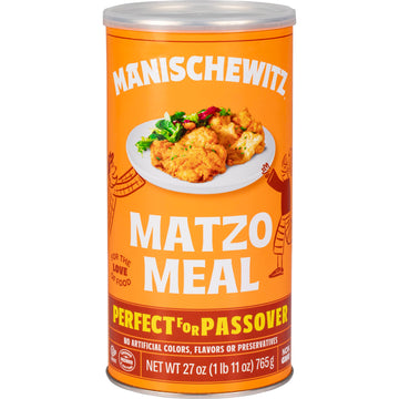 Manischewitz Matzo Meal, 27 Ounce Resealable Canister'' Kosher For Passover
