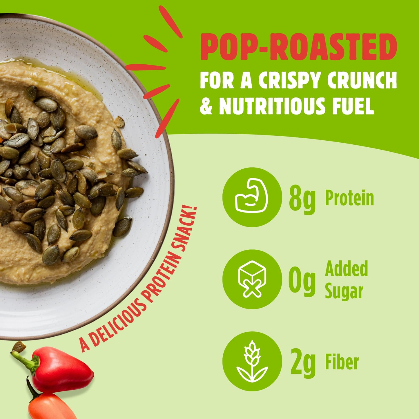 Top Fox Snacks - Organic Pop-Roasted Pumpkin Seeds | Healthy Protein Snacks - Gluten Free - Keto And Vegan Friendly (Chile Lime, 3.5 Oz - 6 Pack)