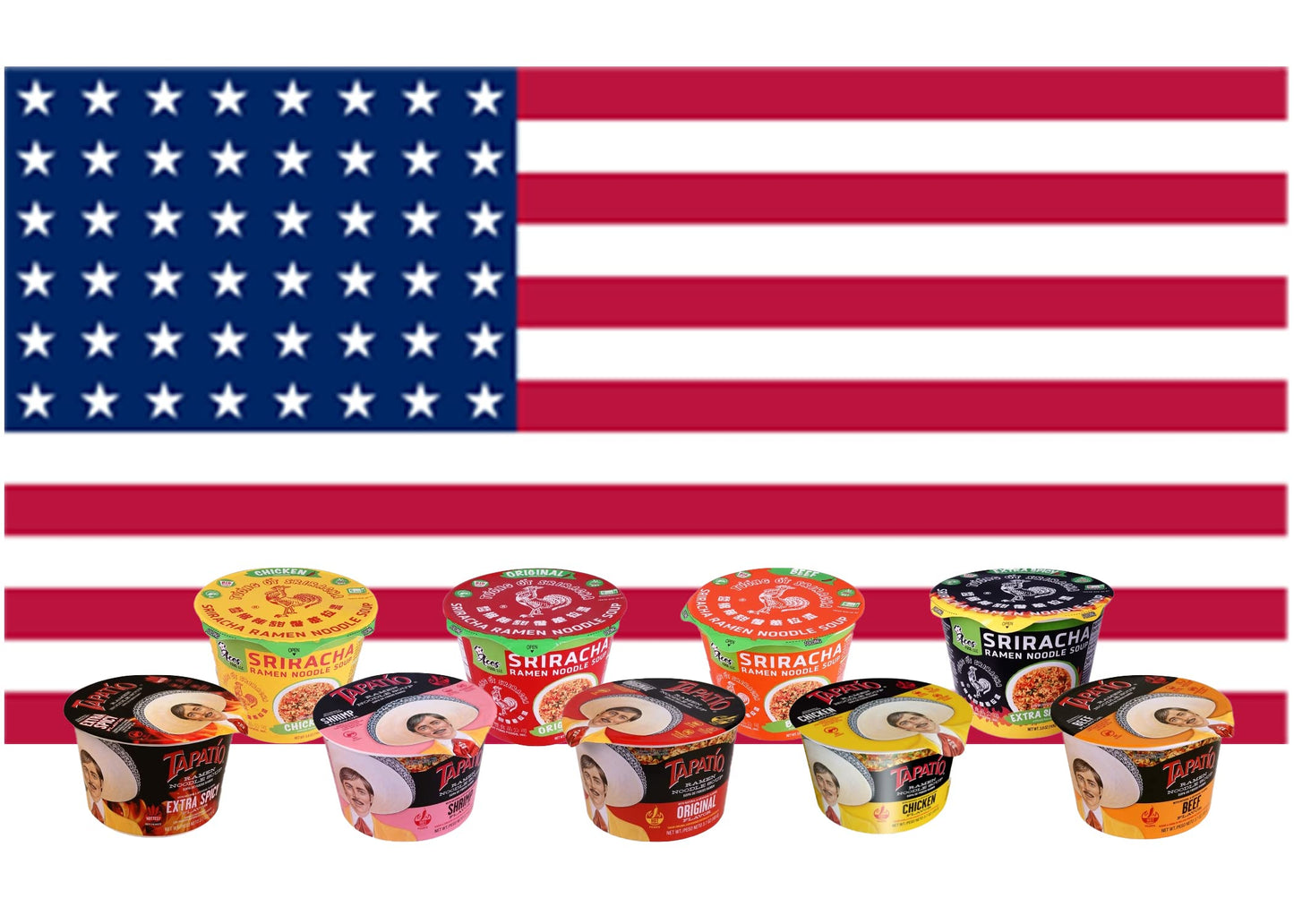 Ramen Noodles From Around The World Snack Box Variety Pack Of 10 Instant Noodles - Japanese, Filipino, Thai, Vietnamese With Aro