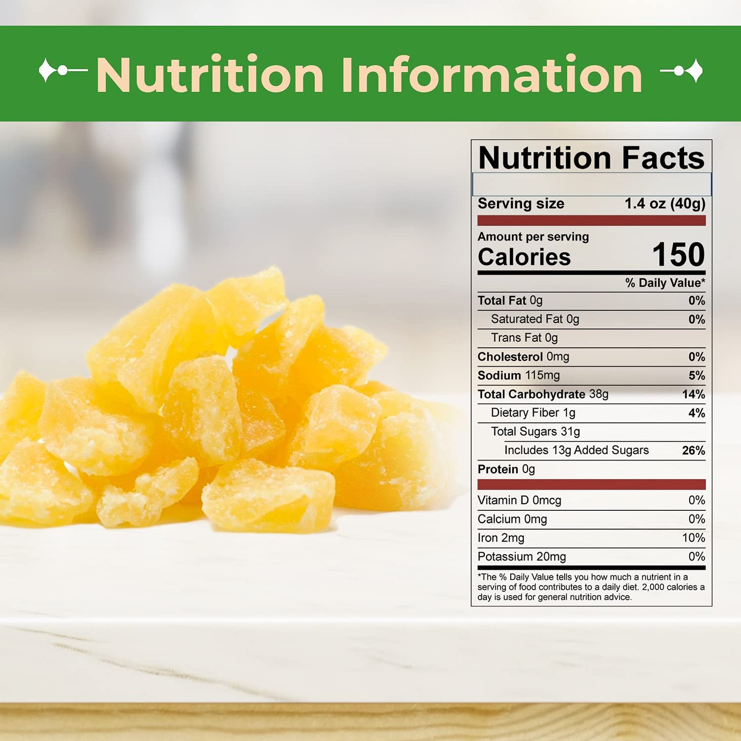Sincerely Nuts - Dried Pineapple Chunks | Healthy Dehydrated Fruit Snack | Sweet Candied Chewy Tropical Pineapple Bits | Kosher,