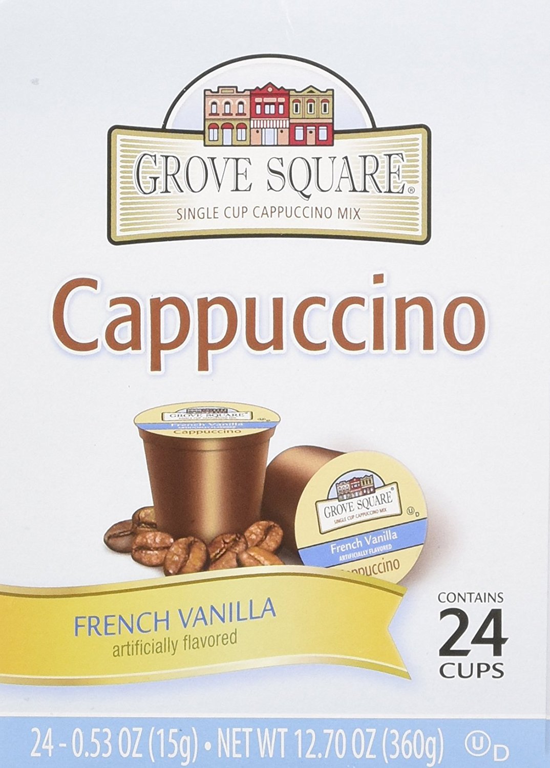 Grove Square Cappuccino Cups, French Vanilla, Single Serve for Keurig, 24 Count (Pack of 2)
