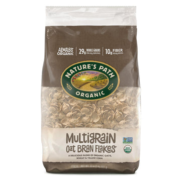 Natures Path Organic Multigrain Oat Bran Flakes Cereal, 32 oz (Pack of 1), Non-GMO, Earth Friendly Packaging