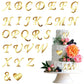 Gyufise 28Pcs Gold Acrylic Alphabet Cake Toppers, Custom Cupcake Picks A-Z, Small Mirrored Gold for Weddings, Baby Showers, Birthdays