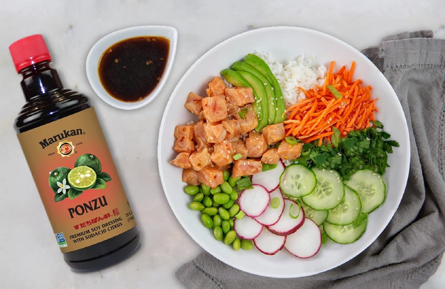Marukan Ponzu Sudachi Soy Citrus Dressing, 24 Fl Oz, Plastic Bottle, Model SUVELAM
