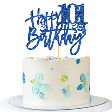 Roadsea Happy 101St Birthday Cake Topper - Old Man Woman 101 Years Old Birthday Cake Supplies - 101St Birthday Party Decorations