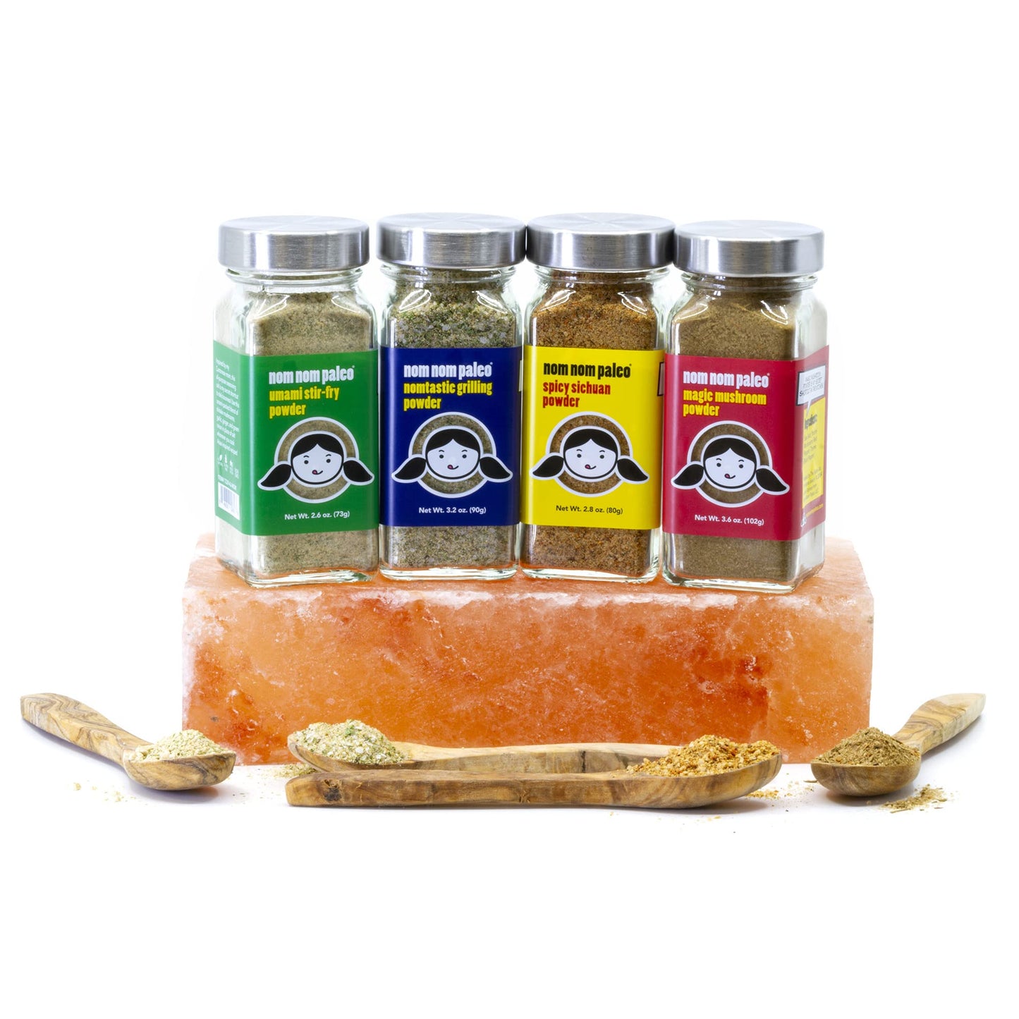 The Spice Lab Nom Nom Paleo Seasoning Gift Set - Gluten Free Umami Seasoning - Mushroom Powder For Cooking - Kosher Paleo Friend