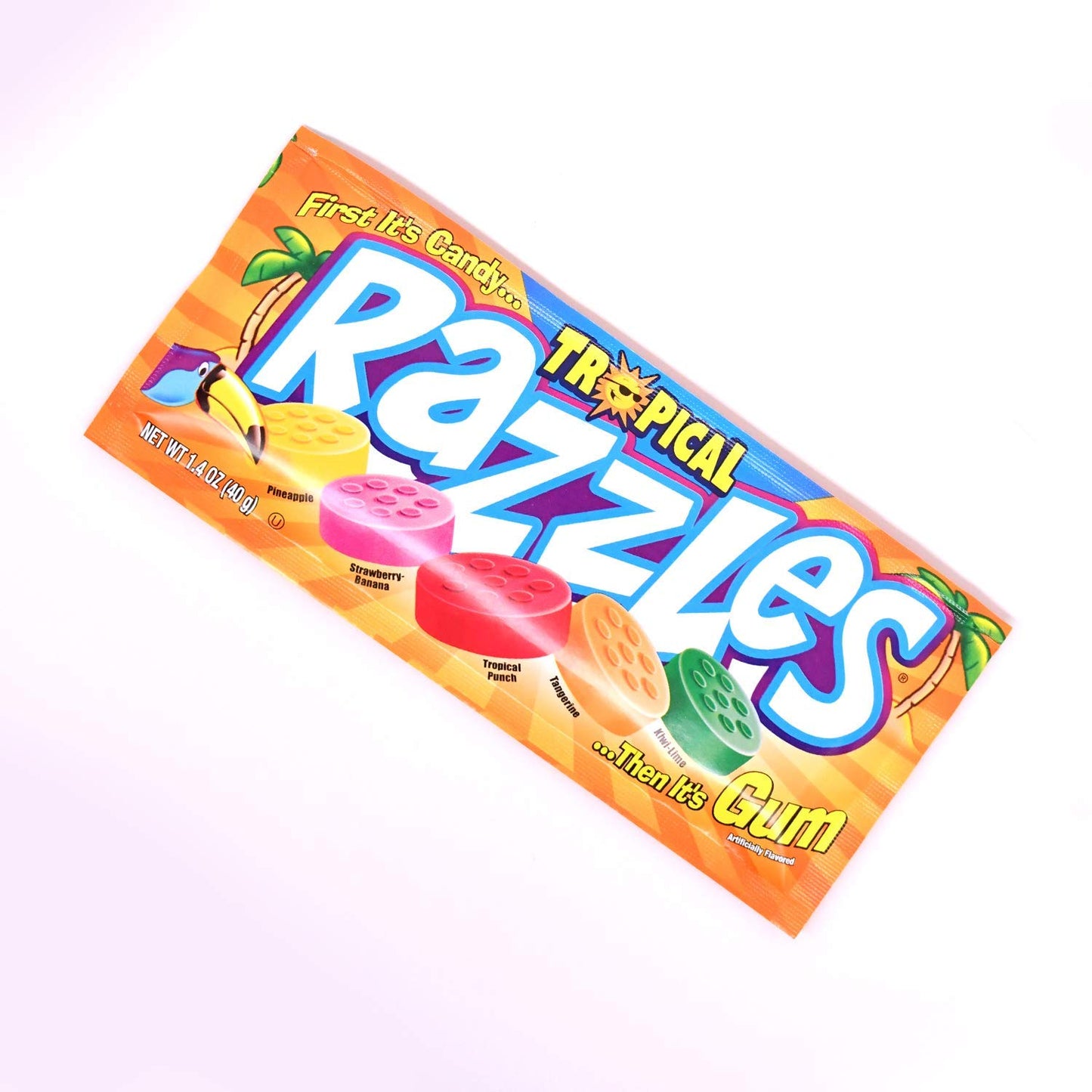 Razzles Tropical Flavor Candy/Gum, 1.4 Ounce (Pack Of 24)