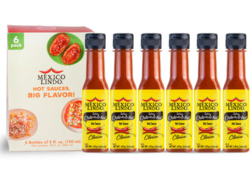 MEXICO LINDO Chile de Arbol Hot Sauce | 12,190 Scoville | 5 Fl Oz Bottles | Pack of 6