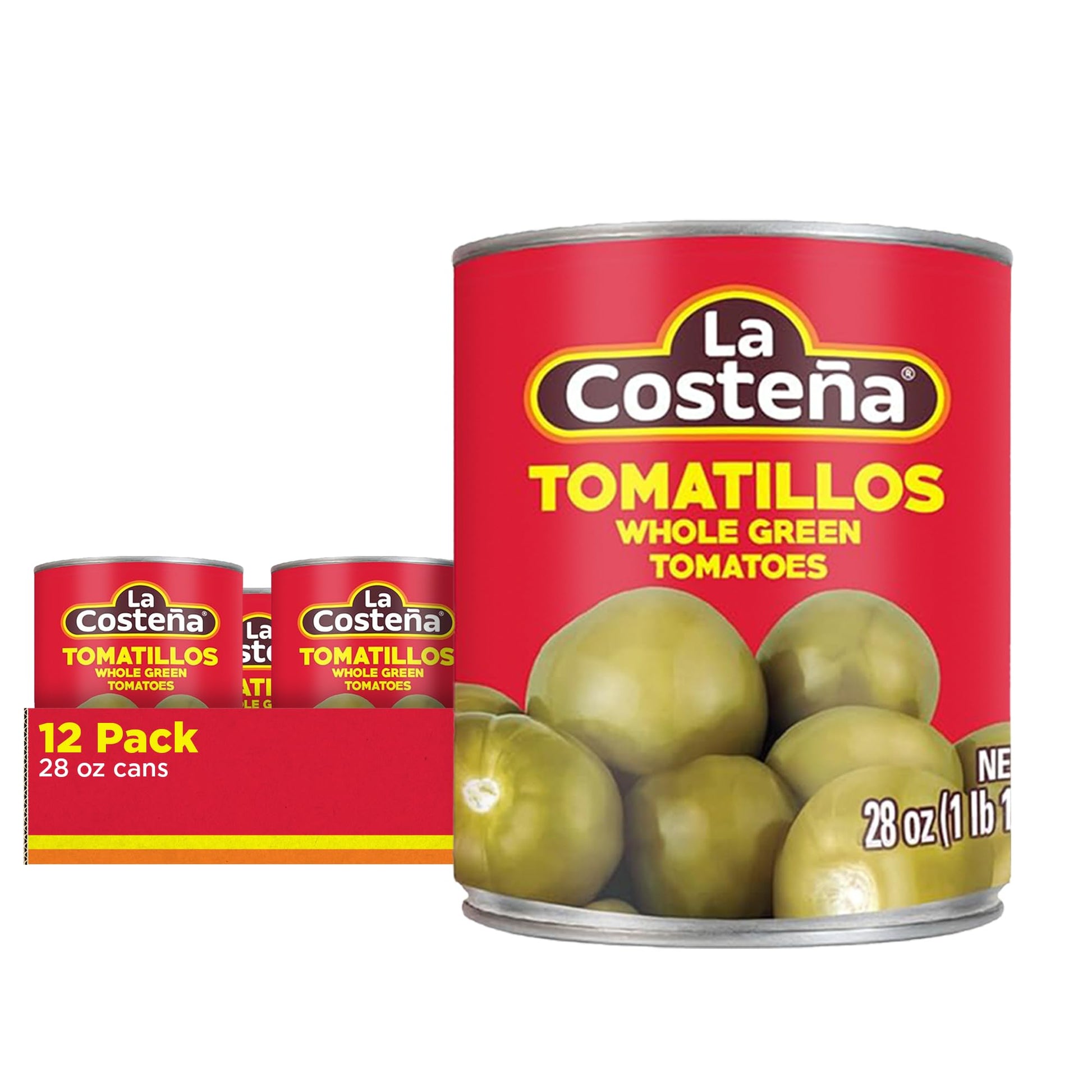 La Costeña Green Tomatillos, 28 Oz Can, Pack of 12, Model 828