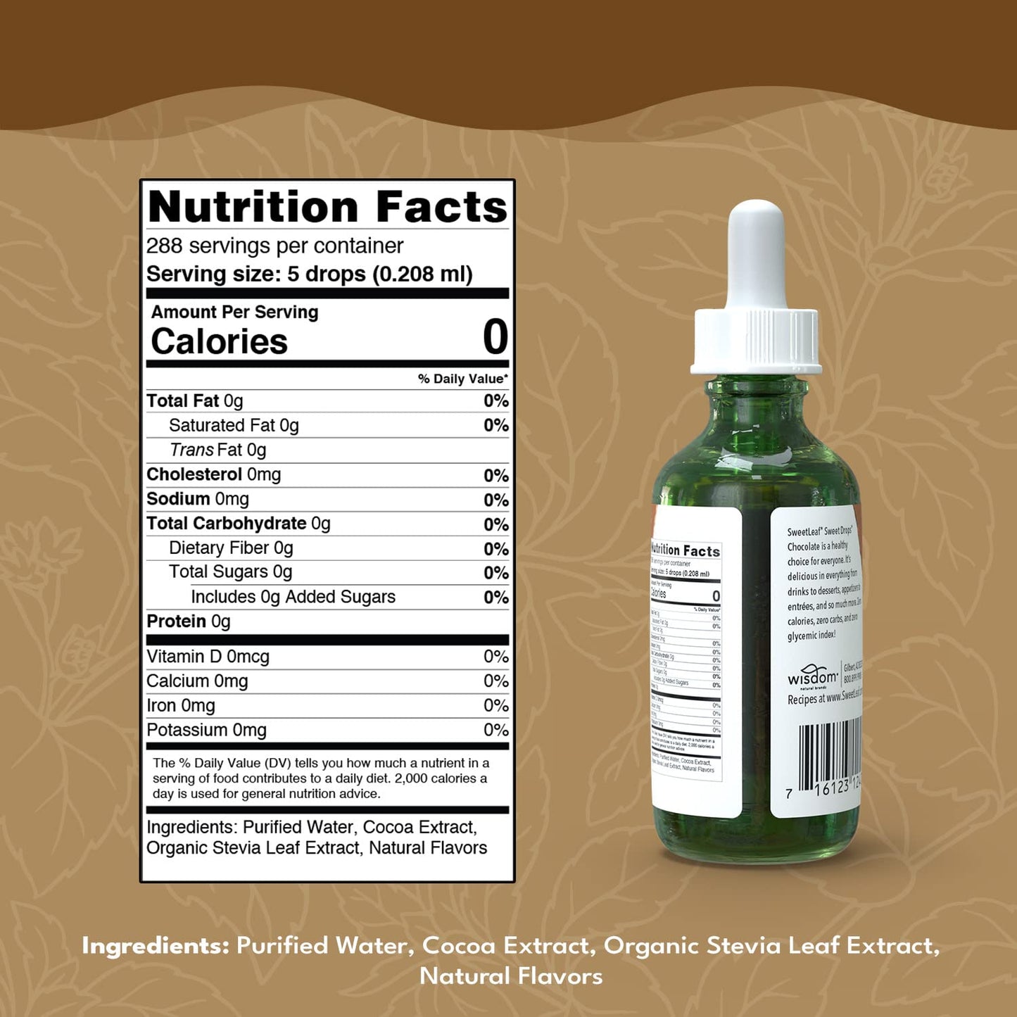 SweetLeaf Stevia Liquid Sweetener - Chocolate Flavor, Zero-Calorie, Sugar-Free, 2 Fl Oz (Pack of 2)