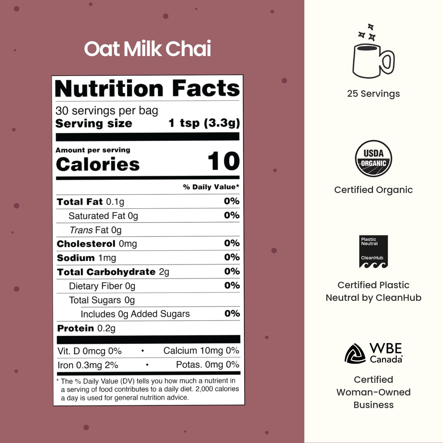 Blume Oat Milk Chai Latte - Organic Chai Source from India - Super Latte with Milk Thistle, Fennel and Ginger Root - Sugar-Free,